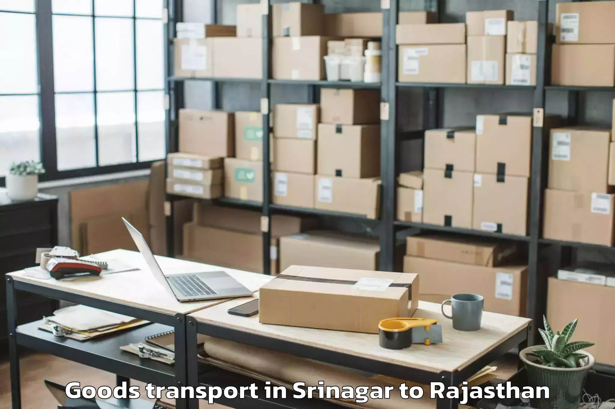 Affordable Srinagar to Jecrc University Jaipur Goods Transport